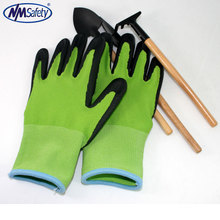 NMSAFETY 13 г нейлон лайнер вспененный латекс перчатки /цветок латекс покрытием рабочие перчатки/сад перчатки